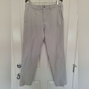 Lululemon Pant Slim Mens 34 Light Gray Chino Stretch Warpstreme